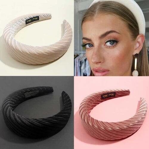Flatfoosie 2019 New Trendy Silk Hair Headband Hair Thick Headbands Accessories For Women Girl Bohemian Headband Jewelry Party