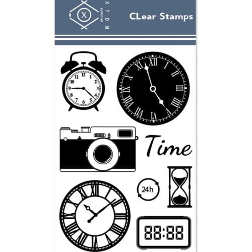 11*16CM Alarm clock Transparent Clear Stamps / Silicone Seals Roller Stamp for DIY scrapbooking photo album/Card Making