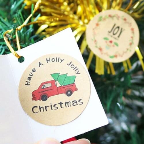 2019 Decor Christmas 120pcs Seal Stickers Truck Joy Santa Round Scrapbooking Paper Labels, DIY Gift Sticker Xmas Decoration