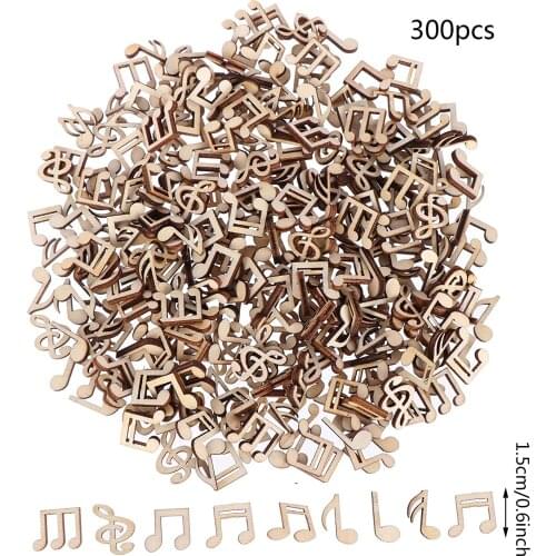 300pcs Wooden Snowflake Musical Note Christmas Tree Hanger Ornament For Music 2020 Xmas New Year Decorations