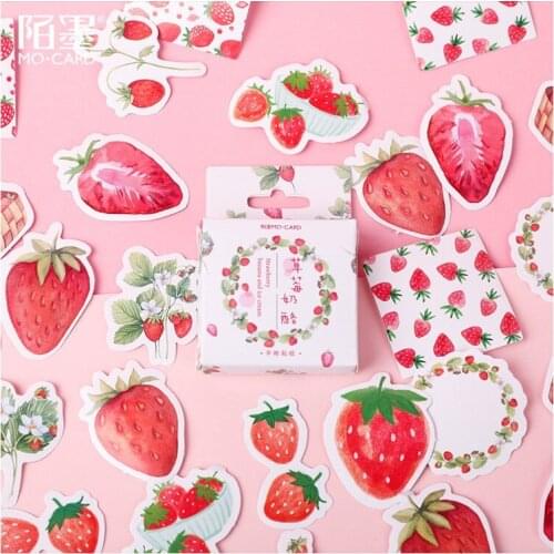 45 Pcs/Set Strawberry Cheese Mini Paper Sticker Decorative DIY Scrapbooking Label Stationery Stickers