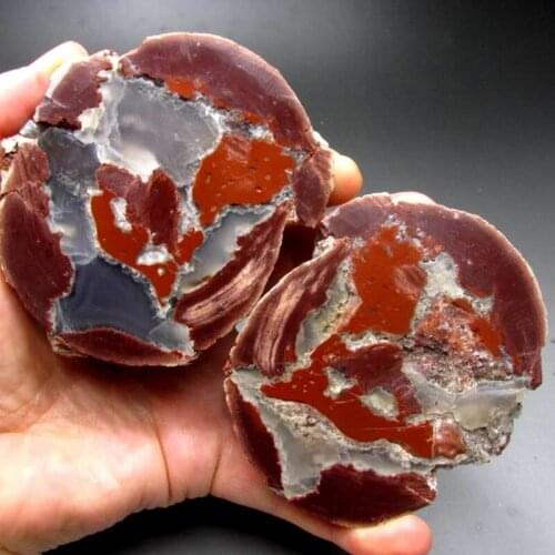 463g Pair of Unpolished Achate Agate Thunderegg Half Geode - crystals and stones healing Mineral specimen Home Decor feng shui