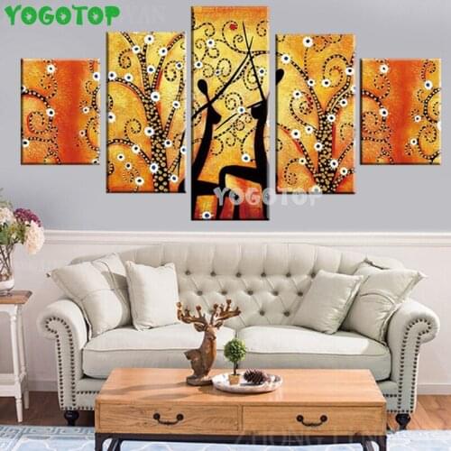 5 Pieces Abstract Dance Wall Art Tree diamond painting Full drill 5d diy mosaic diamond embroidery puzzle,Wall Art ML1523