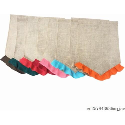 50pcs Burlap Garden Flag Garden Signs Hanging Flags Yard Garden Decoration