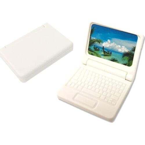 1 Pcs Doll Accessories Fashion Imitation Portable Computer For Barbie Doll Kelly Doll Office Toy Foldable Doll house Furniture