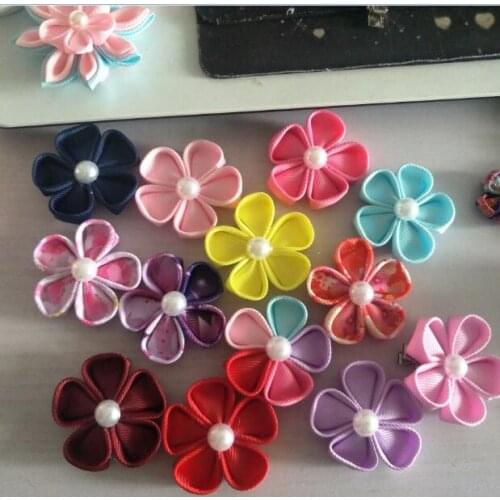 Pet Cats Grooming Accessories Clips pet dog cat Hair bow Handmade Japanese style wind flowers imported silk cloth cherr Hairpin