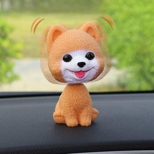 Car Ornament PVC Cute Shaking Head Dog Automobiles Interior Dashboard Swing Nodding Puppy Doll Decoration Ornaments Toys Gift