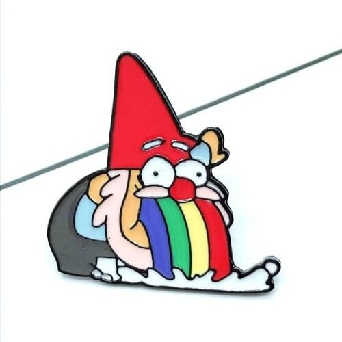 Cartoon character Christmas old man rainbow color enamel alloy brooch badge T-shirt bag brooch jewelry child gift jewelry
