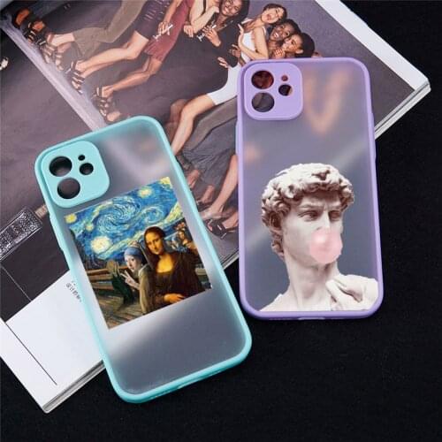 Retro sculpture abstract art Phone Case for Iphone X 7 Plus 11 12 Pro Max XSMAX 8 XR 6 SE2 Transparent Soft Bumper Phone Shell