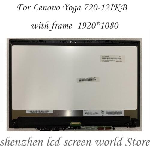 For Lenovo Yoga 720-12IKB 81B5 Yoga 720-12 720 12 Full HD LCD Screen Touch Digitizer Glass Assembly+Bezel 5D10P94922 B125HAN02.2