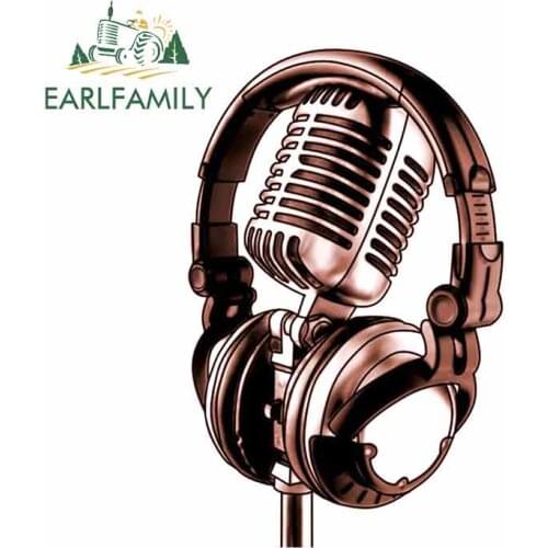 EARLFAMILY 13cm For Microphone Personality Car Stickers Fine Decal Vinyl Car Wrap Refrigerator Waterproof Decoration