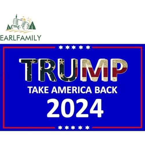 EARLFAMILY 13cm x 8.1cm For TRUMP Vinyl Car Wrap Decals Graffiti Sticker Waterproof Auto Car Assessoires Scratch-Proof Decor