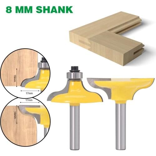 2PCS/Set 8MM Shank Milling Cutter Wood Carving Entry Door For Long Tenons Router Bit Tenon Cutter For Woodworking Engraver Tools