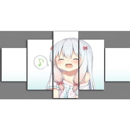 Canvas Hd Prints Pictures Eromanga Sensei Wall Artwork Anime Painting Home Decoration Modular 5 Panel Posters For Living Room
