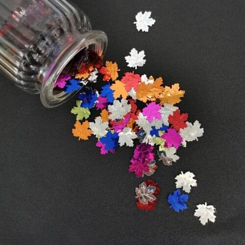 15g Maple Leaf Confetti Sequins Green Leaves With holes Button DIY Tree Ornament Acceossories Wedding Birthday Party Supplies