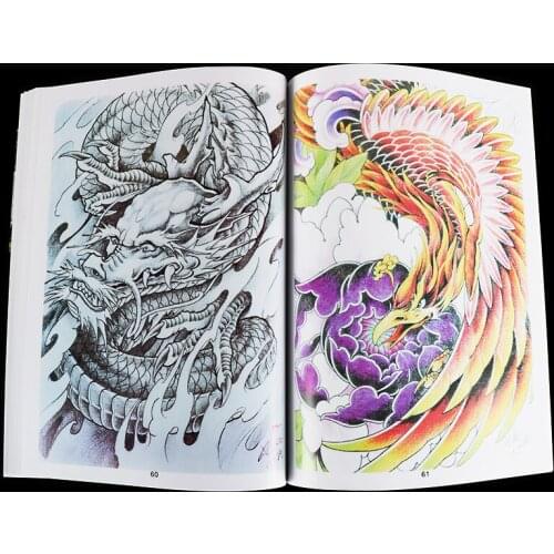 Newest Tattoo Book dragon tattoo Teaching Basic Teaching Of Tattoo Techniques And Manuscript Painting A4 Size 72 Pages Colorful