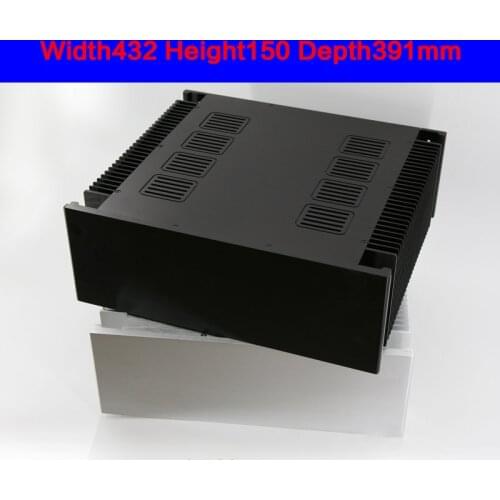 KYYSLB 4315A All Aluminum Amplifier Chassis Box House DIY Enclosure with Cooling Holes Power Base Feet Amplifier Case Shell