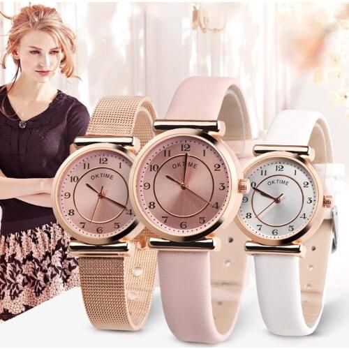Fashion Women Faux Leather Alloy Band Analog Quartz Lady Wrist Watch erkek kol saati мужские часы reloj mujer relogio feminino