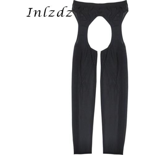 Mens Erotic Lingerie Crotchless Pants Sheer Mesh Sheer Stretchy Sexy Underwear Open Crotch Male Erotic Pants for Sex