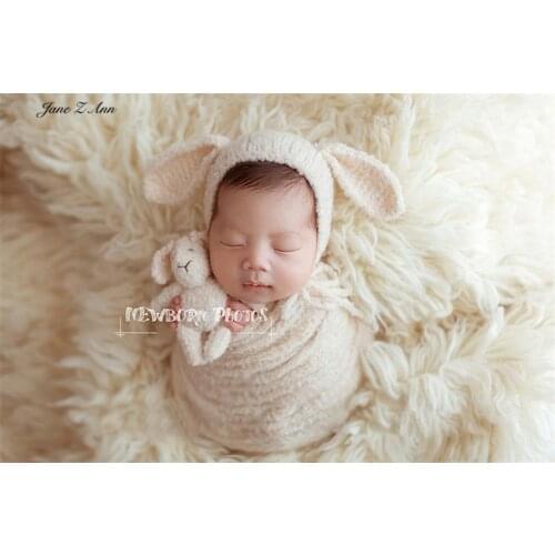 Jane Z Ann Newborn baby soft quality hat wrap bear sheep cat doll props children photography studio shooting accessories
