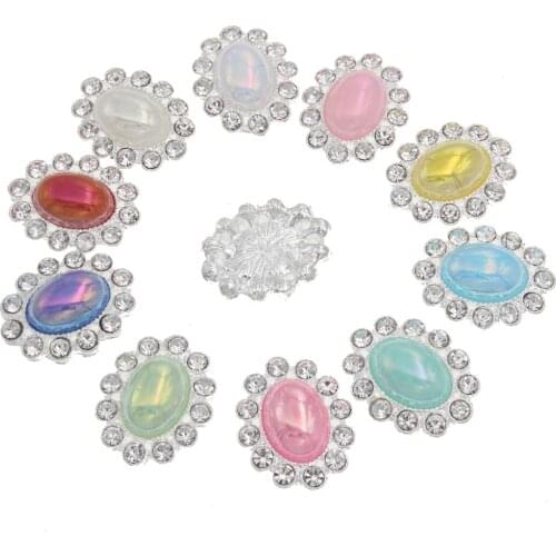 Nidalee 22mm Rhinestones Pearl Flatback Button DIY Embellishments Hair Interspersed Decorative Wedding Accessories Costura Craft