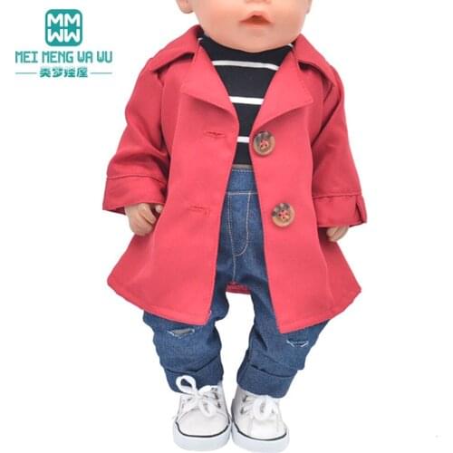 Clothes for dolls fits 43-45cm baby new born doll American doll accessories Fashion suit windbreaker, T-shirt, jeans