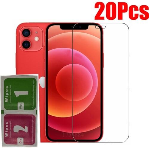 20Pcs 9H Front Tempered Glass for iPhone 11 12 Pro Max XS XR XS Max Screen Protector Film for iPhone 5 5s SE 6 6s 7 8 Plus 4s