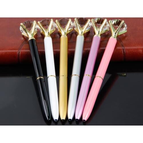 Back To School Students Gift Ballpoint Pen Creative Rhinestone Crystal Head Ball Pen kids Birthday Party Favors bag filler hot