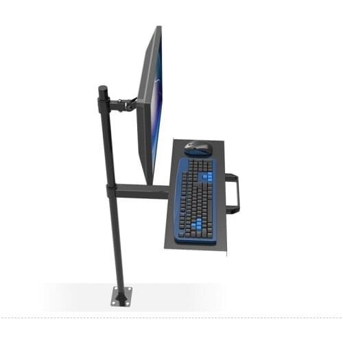 Full Rotation Free Lifting Ergonomic Monitor Holder +Keyboard Tray Holder Floor Mount Sit Stand Workstation W811