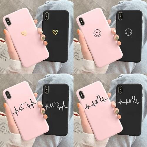 Simple Love Heart Silicone Couples Phone Case For iPhone 11 12 Pro Max Mini 7 8 6 6s Plus 5 5s SE 2020 X XR XS Max TPU Cover Bag
