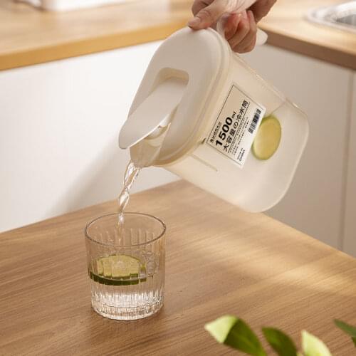 Handle Water Pot Transparent Cool Water Bottle Home Drinkware Large Capacity Teapot Juice Drink Lemon Kettle Cup Jug Kettle
