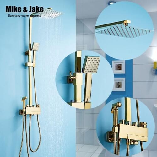Bathroom Luxury gold shower set with bidet shower bathroom four function shower set bathroom Shower faucet Bathtub Faucet JY5999