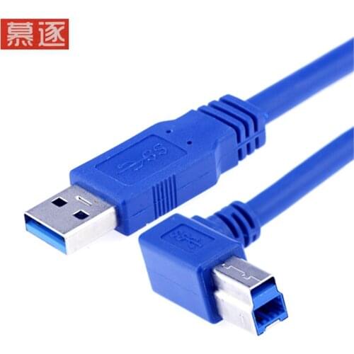 USB 3,0 Typ A Stecker auf B Stecker 90 grad ellenbogen Abgewinkelt Drucker Kabel Blau 0,6 m 1m 1,8 m 3m