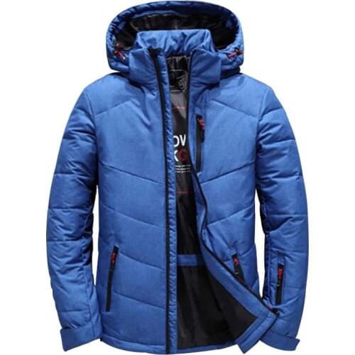 Windbreaker Warm Down Jackets Men Winter 90% White Duck Thick Down Coats Male Multi-pockets Puffer Hooded Down Parkas Size M-3XL