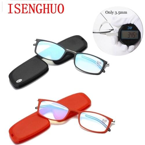 High Quality Ultra Light Anti-blue Light Reading Glasses Men with Case Metal Frame Presbyopia Glasses Women TR90 Gafas +1.0To+4