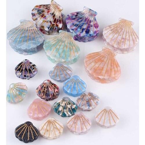 Hot Sale 1PC New Acetate Resin Floral Print Grips Ponytail Hairpins 18 Colors Hair Clips Fashion Women Shell Hair Claws Clip