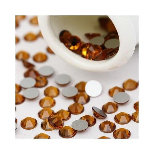 Golden yellow Rhinestones Ss3 -ss34 Flat Back 3D Nail Art Crystal Decoration Glue on for Nails Stone diy shose and phone shell