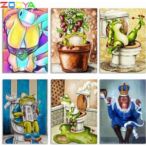 Zooya Diamond Painting Diy Animal Monkey Lady Square Diamond Mosaic / Round Rhinestone Mosaic Embroidery Home Decoration Sp740