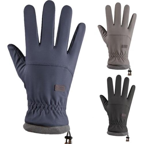 1 pair of outdoor windproof rope gloves, riding gloves, thick textured, waterproof and non-slip ski gloves, riding gloves
