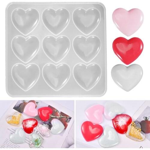 1pcs Resin Molds 9 Grids Love Silicone Mould Handmade Resin Craft DIY Tool Jewelry Ornaments Making Tools Casting Mold Resin Art