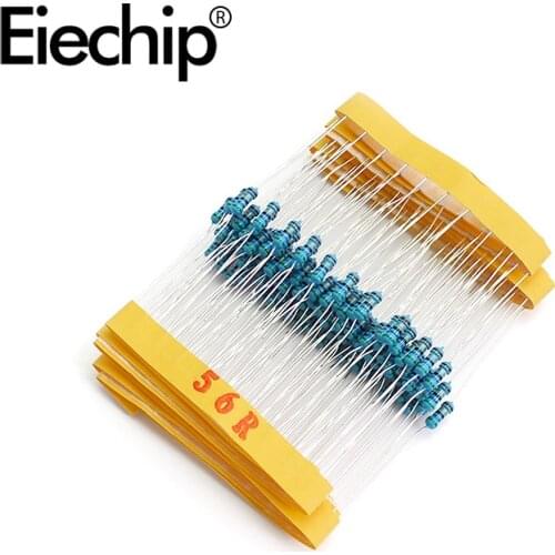 100pcs/lot 1/4W 1% Metal film resistor 56R 0.25W resistance 56 ohm Throught Hole