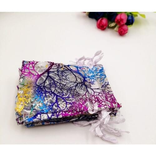 1000pcs White Coral Organza Bag Drawstring Pouch Bag Organizer Jewelry Box Gift For Wed Christmas Jewelry Display Packaging Bags