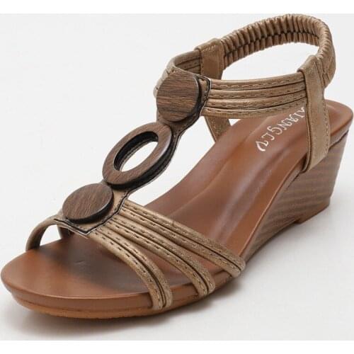 2021 Casual Shoes Women Sandals Wedge Vintage Bohemia Gladiator Ladies Sandles Sandalias for Woman Ladies Shoes Sandals Plus 42
