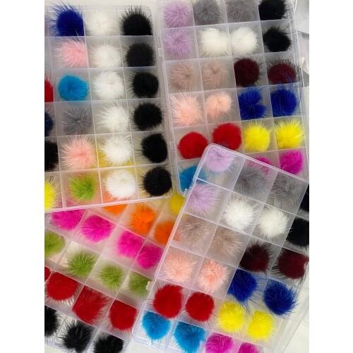 Magnetic pom poms kit 24Pcs /1Box Magnetic Nail Charm (Ball ) Assorted 12 Colors Nail Poms Fluffy Plush Ball Nails 3D Soft Pom
