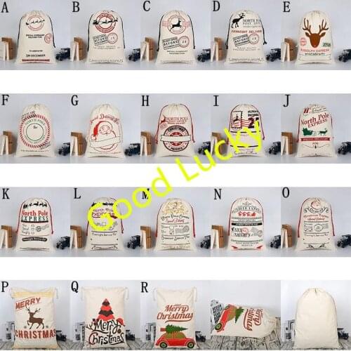 500 pieces a lot personalized canvas santa bag christmas santa sack for decoration
