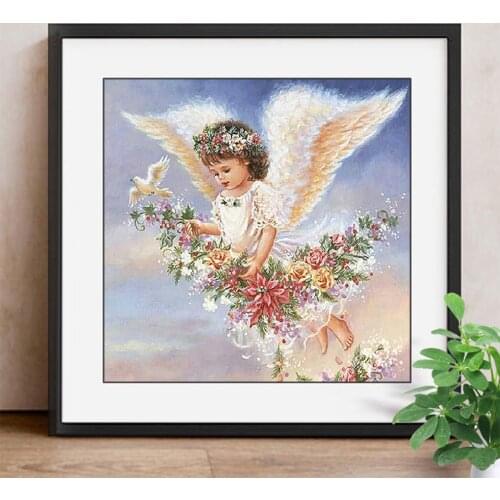 5D DIY Diamond Painting Portrait Diamond Embroidery Cross Stitch Angel Picture Mosaic Home Decoration , Gift