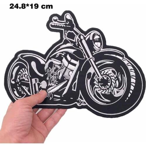 Large motorcycle Embroidered punk biker Patches Clothes Stickers Apparel Accessories Badge