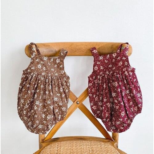 Baby Bodysuit New Fashion Leaf Print Baby Girls Sleeveless Overalls Infant Kids Strap Jumpsuit One-piece Outfits