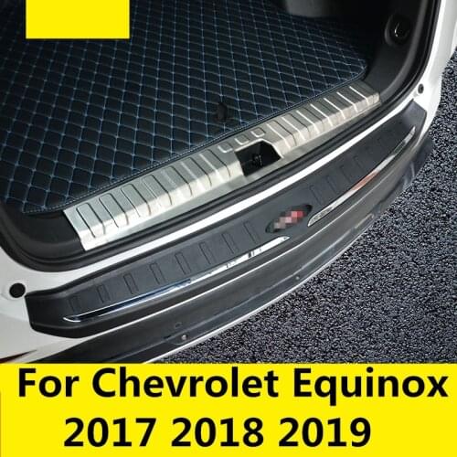 For Chevrolet Equinox 2017 2018 2019 stainless steel Interior Exterior Rear Trunk Bumper Scuff Plate Door Sill Auto Accessories