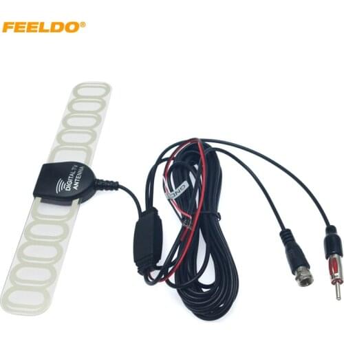 FEELDO Car TV Digital DVB-T 2in1 FM/Radio Antenna Amplifier Booster F connector #HQ897